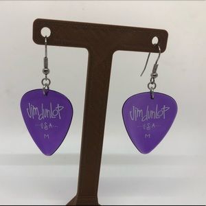 Purple Guitar Pick Earrings.